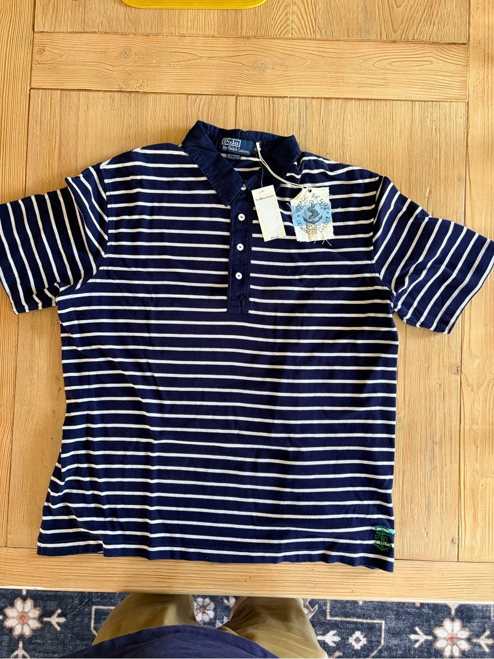 Rare vintage Ralph Lauren Nautical Voyage Polo shirt with PRL anchor NWT SIZE XL